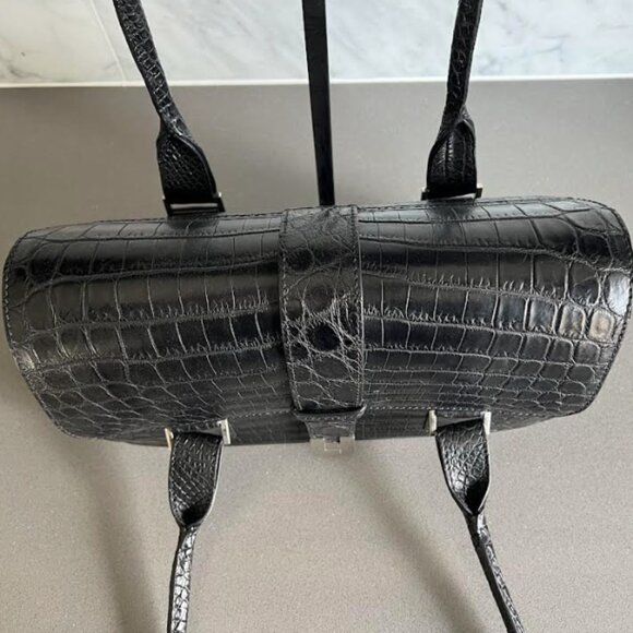 $7.5K LAMBERTSON TRUEX BLACK CROCODILE PURSE BAG *TIFFANY & CO* - Picture 6 of 12